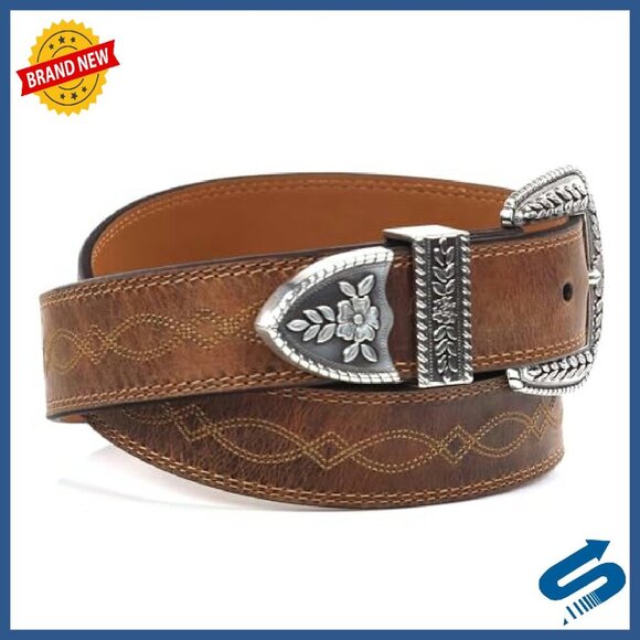 Full-Grain Leather Belt, Tapered Design, Removable Buckle, Western Style main image 5